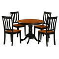 5 Piece Antique Dining Set with 4 Solid Wood Chairs I8330