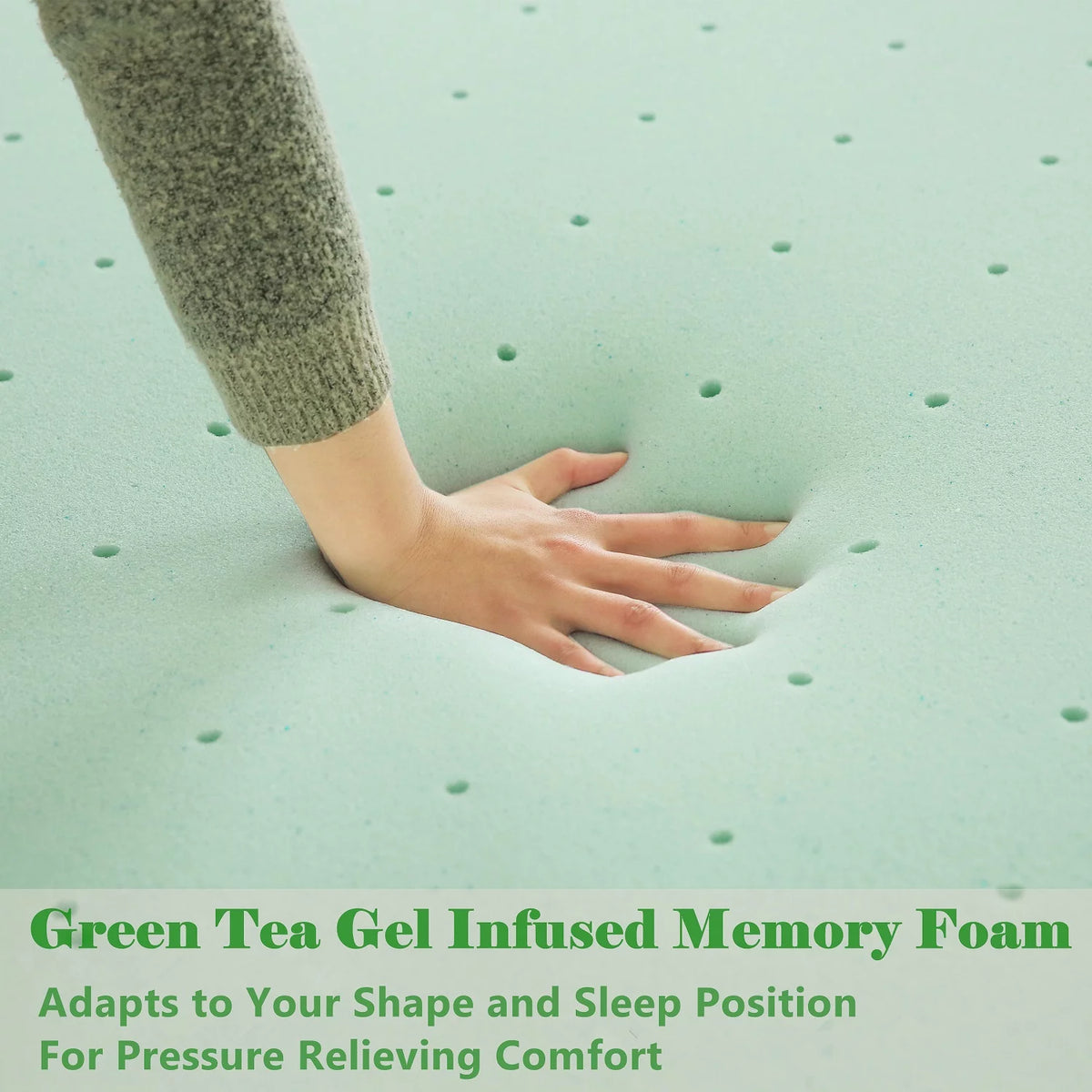 10 inch Green Tea Cooling Gel Memory Foam Queen Mattress M806190