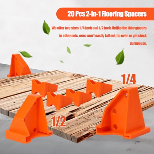 26 Pcs Wood Floor Installation Kit with Mallet, Knee Pads, Pull Bar, Tapping Block, Tape Measure and Spacers Q400