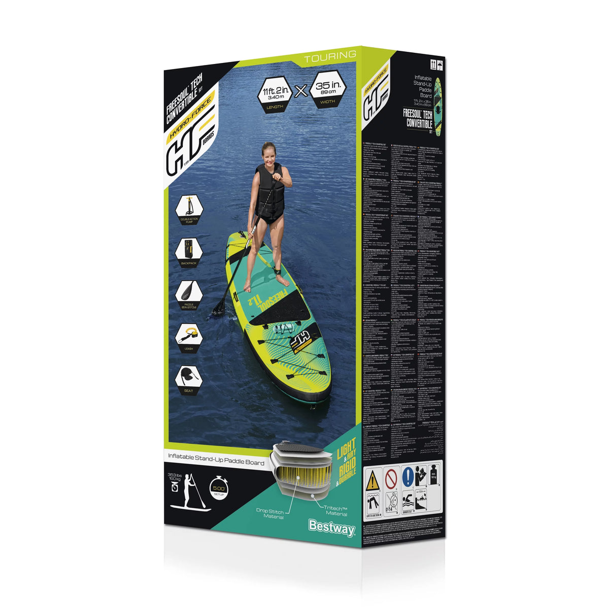 Convertible Stand-up Paddleboard and Inflatable Kayak Set N552