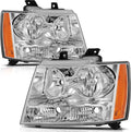 Chrome Housing Amber Reflector Clear Lens Headlight Assembly L7598