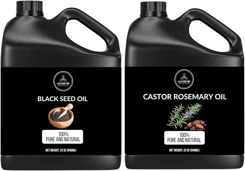 Black Seed Oil and Castor Rosemary Oil 32oz W56816