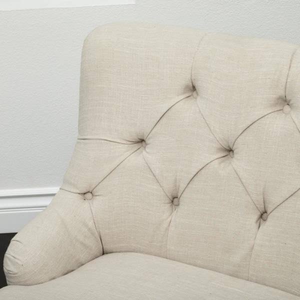 Light Beige Fabric Settee K15567