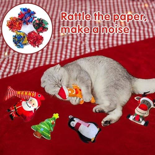 6 Pcs Christmas Catnip Plush Cat Toys V7275