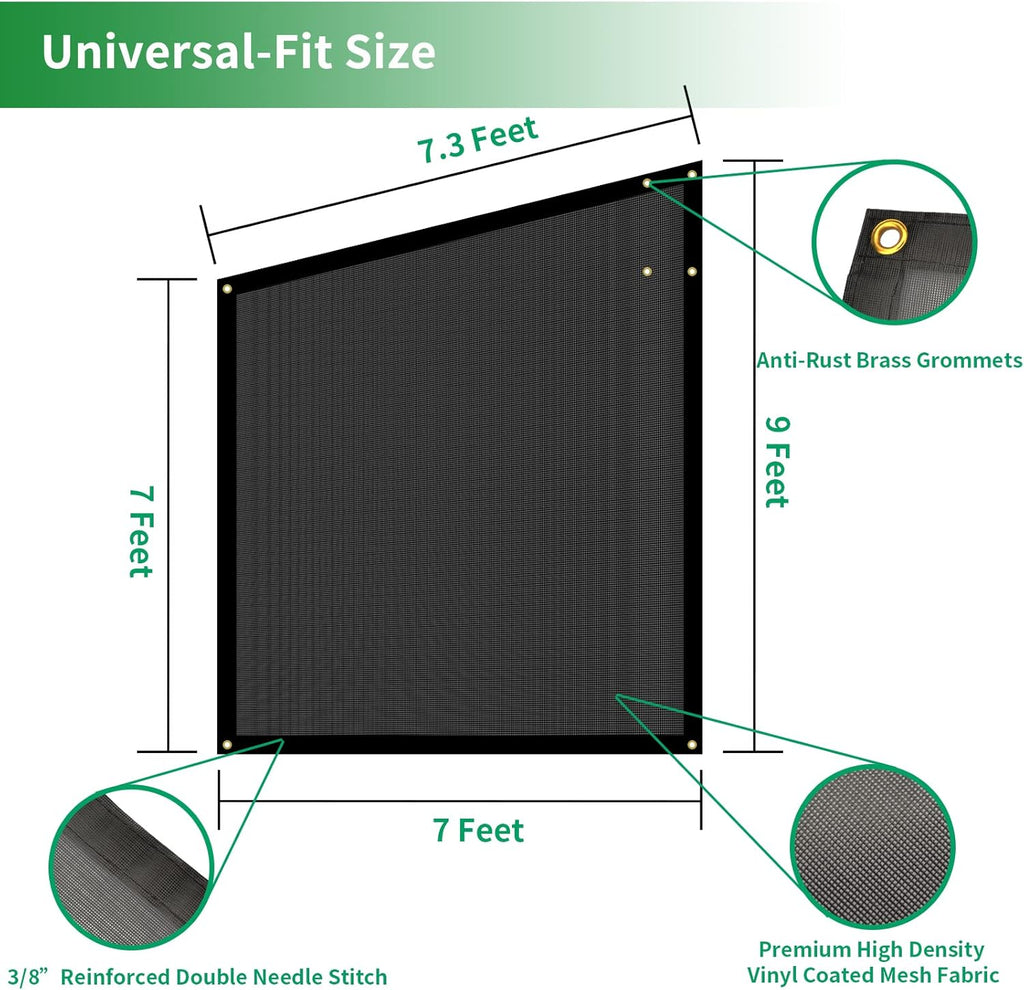 RV Awning Side Shade Kit 9'x7' Sunscreen Z200