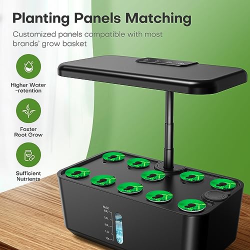 10 Pods Hydroponic Growing System with LED Grow Light, White T792670