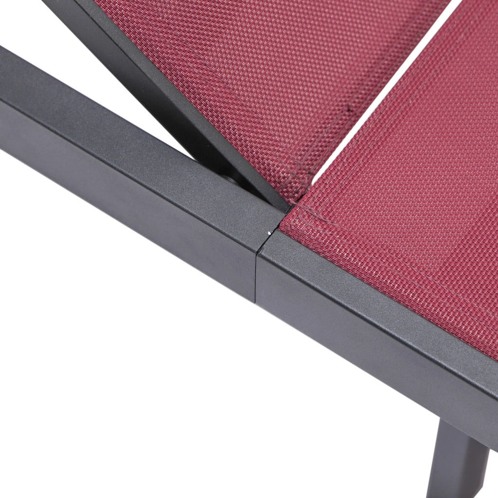 Black Powder Coated Aluminum Sling Chaise Lounge Chair Set of 2 O304198