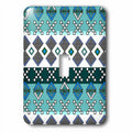 Aztec Andes Tribal Geometric Pattern Blue and White Toggle Switch T81989