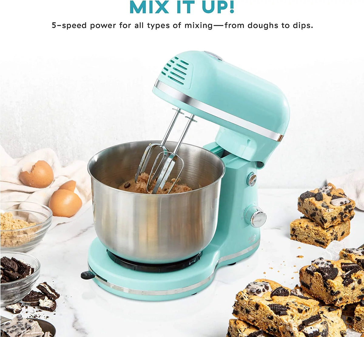 Compact Stand Mixer 3.5 Quart Aqua Blue Z876852