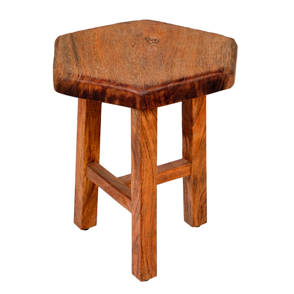 18 Inch Hexagon Acacia Wood Side Table with Live Edge Top P904302