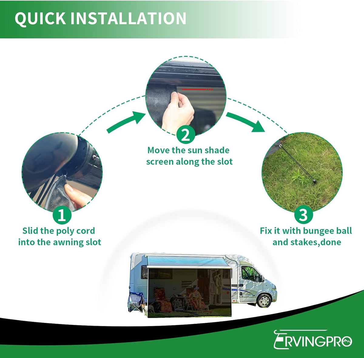 RV Awning Side Shade Kit 9'x7' Sunscreen Z200