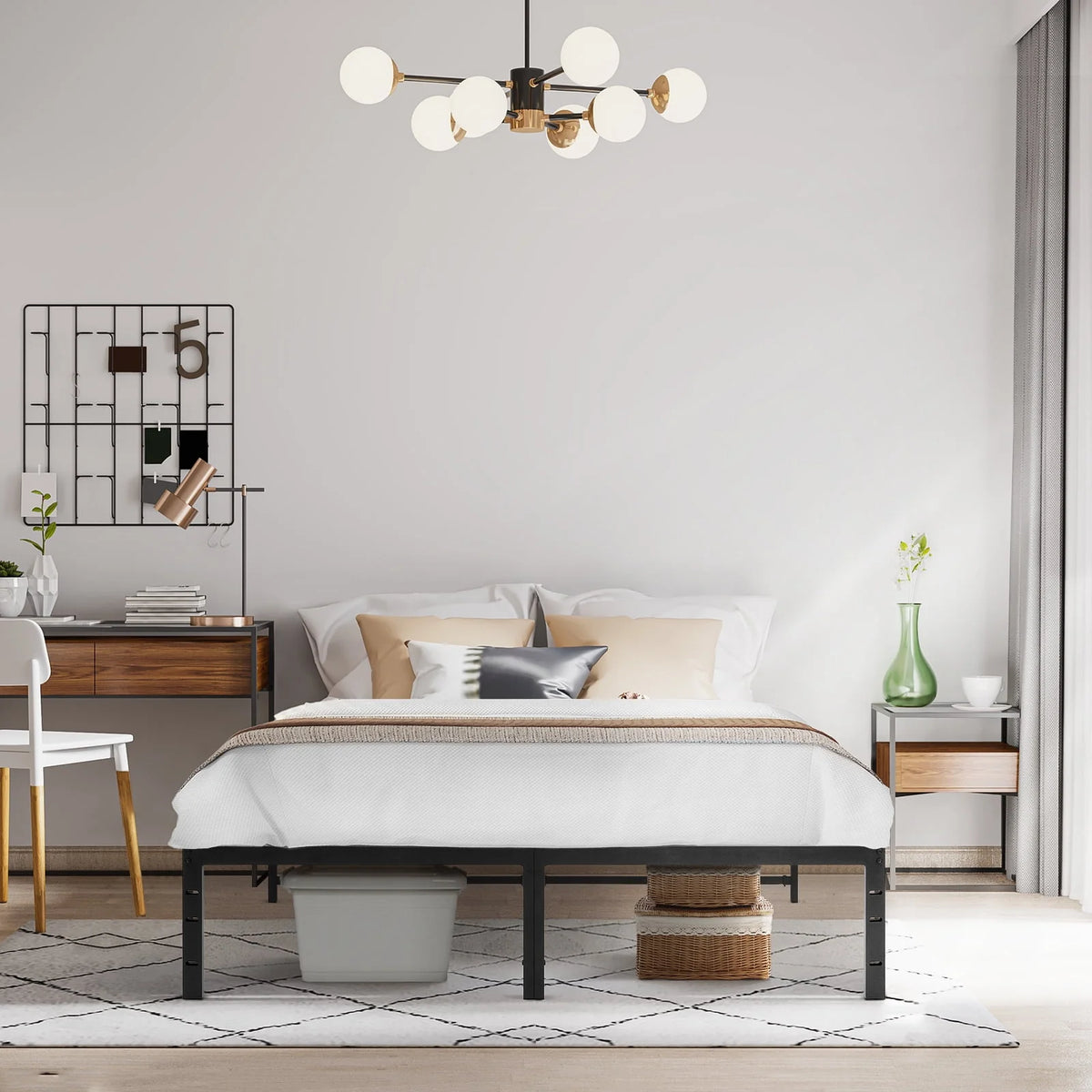 Full Size 18 inch Heavy Duty Metal Platform Bed Frame I5617
