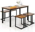 4 Piece Dining Table Set with Bench and 2 Stools W4318