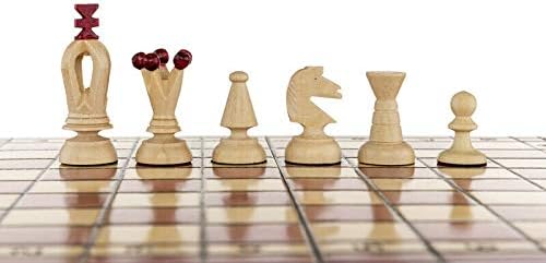 Vintage Carved Wooden Chess Set D470