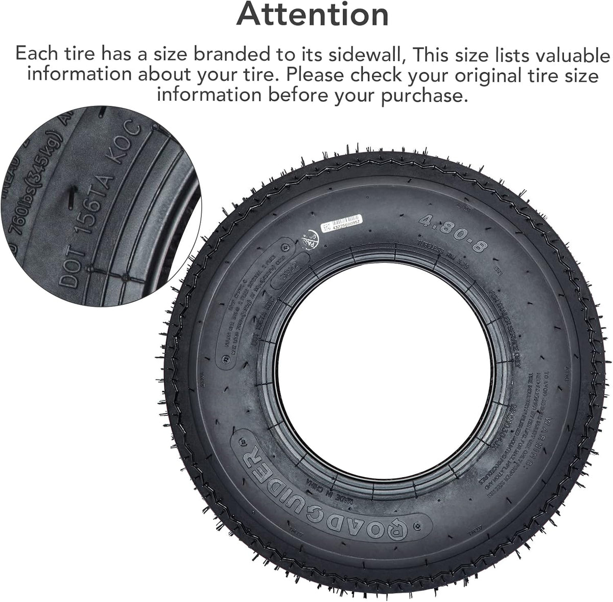 4.80-12 Trailer Tires, Load Range C, 6PR P39896