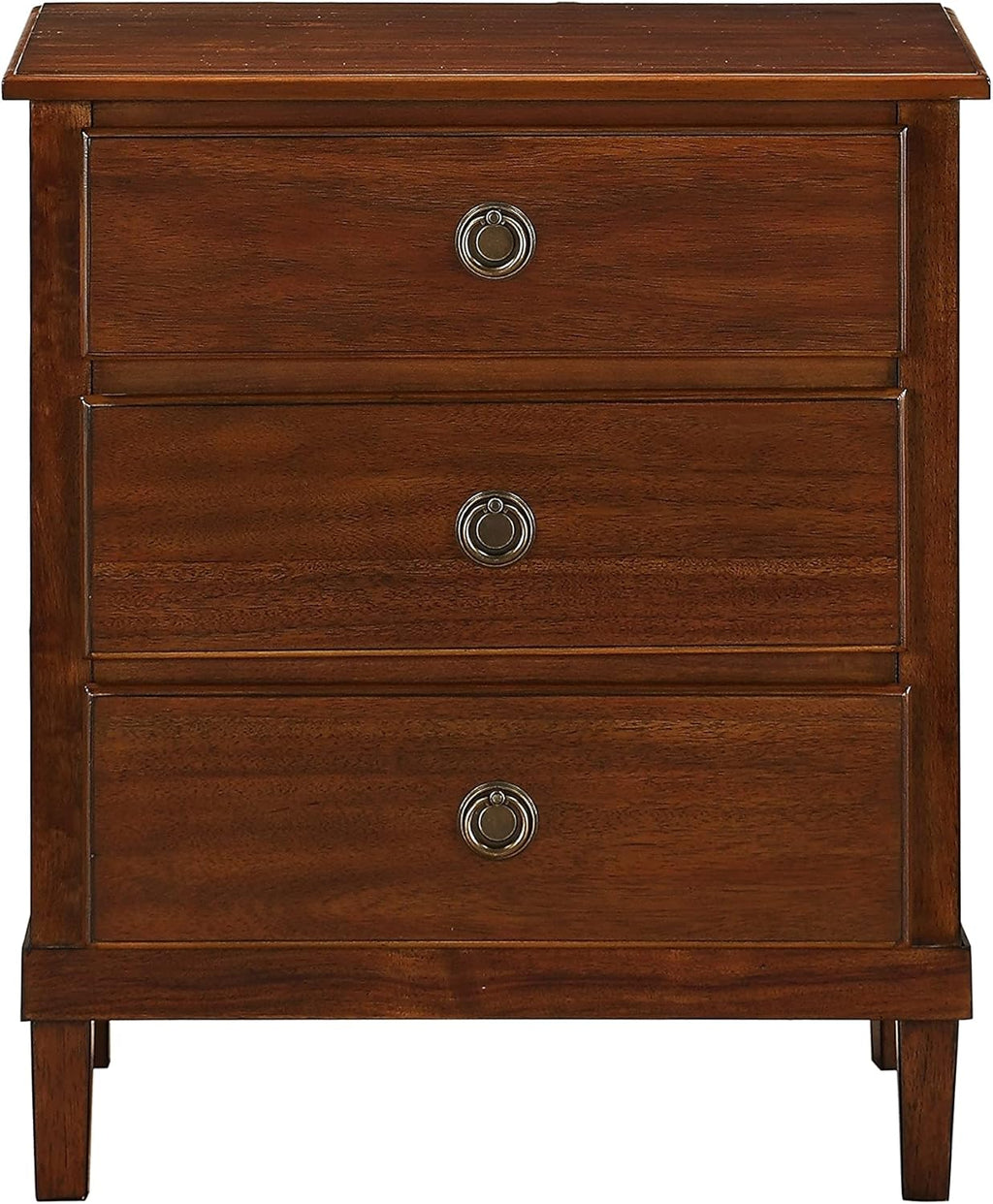 Brown 3-Drawer Nightstand C9347