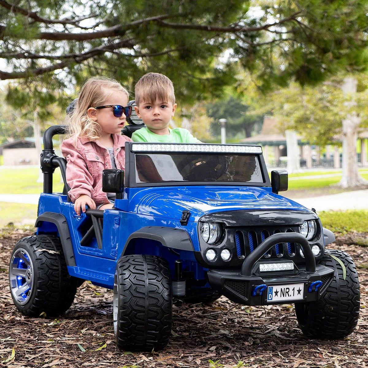Blue 12V Kids Ride-On Car Truck with R/C Parental Remote Q6605