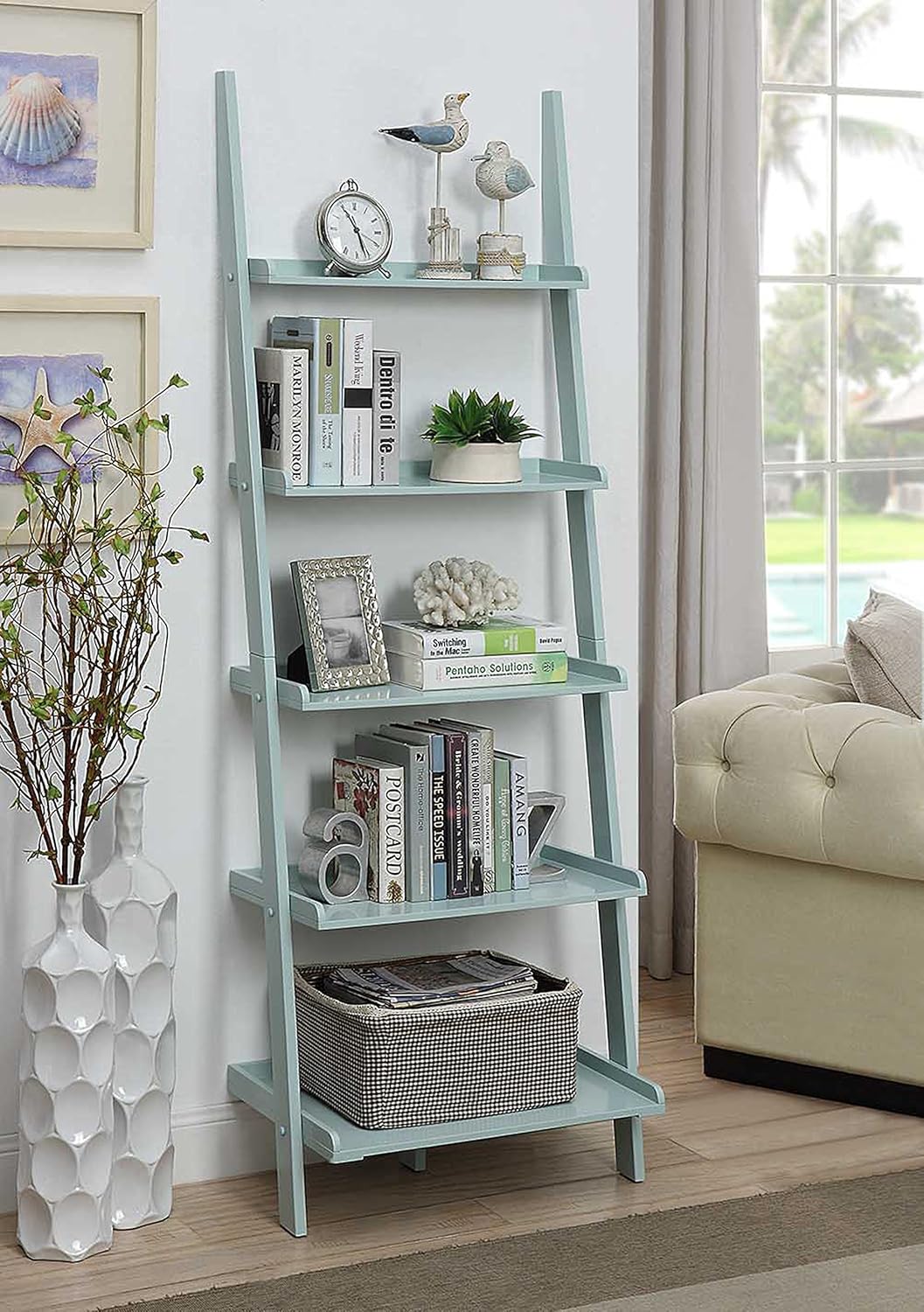 Gray Bookshelf Ladder K789493