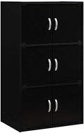 3 Shelf 6 Door Bookcase in Black Q357