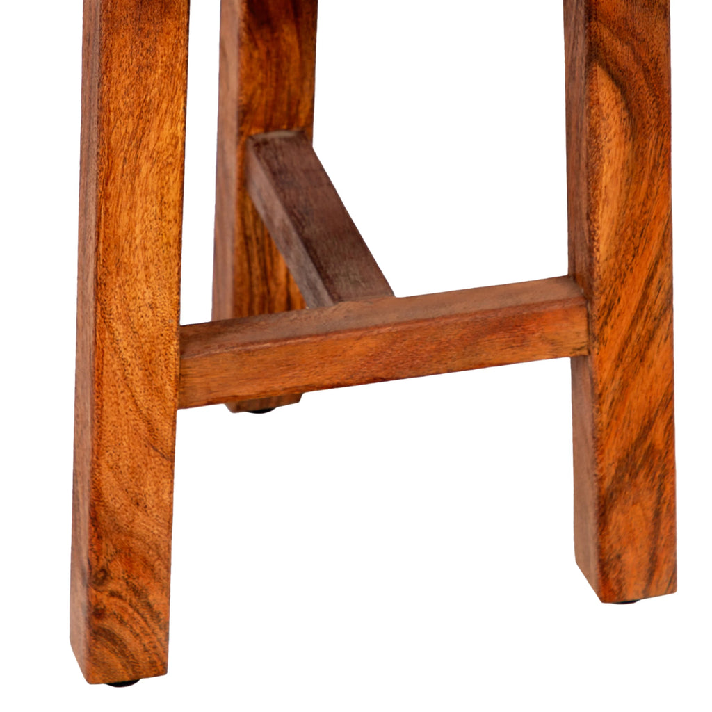 18 Inch Hexagon Acacia Wood Side Table with Live Edge Top P904302