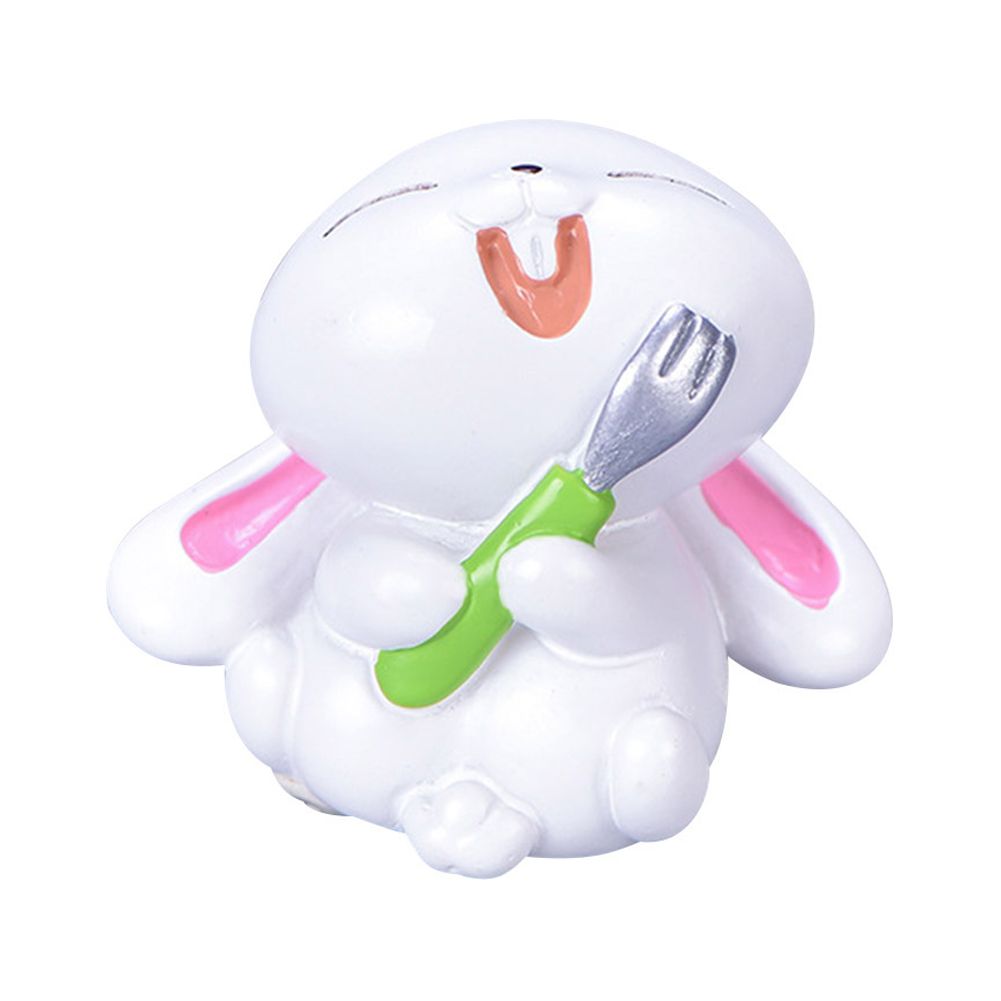 Resin Dollhouse Miniature Moon Cake Rabbit Ornaments W197696