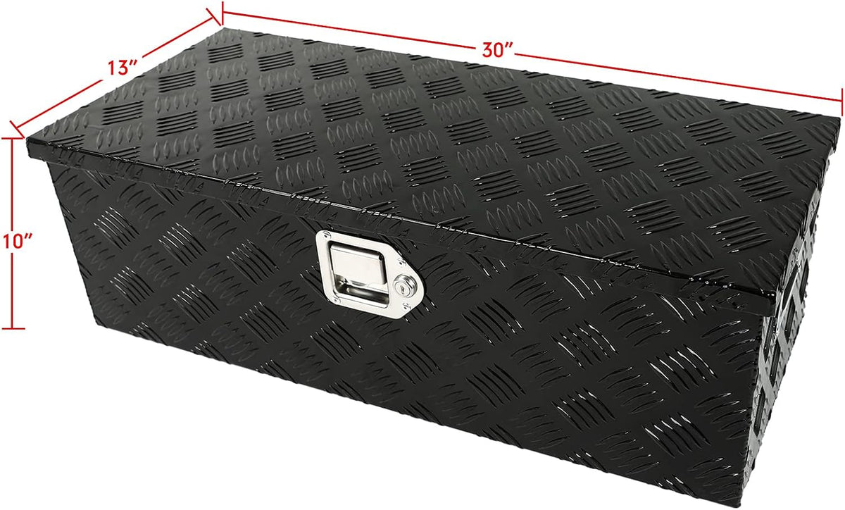 Black Aluminum Underbody Tool Box 30X13X10 Inch T13571