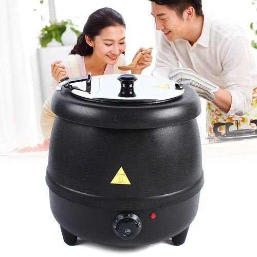 10L Commercial Electric Food Soup Kettle Pot Warmer Black J58894