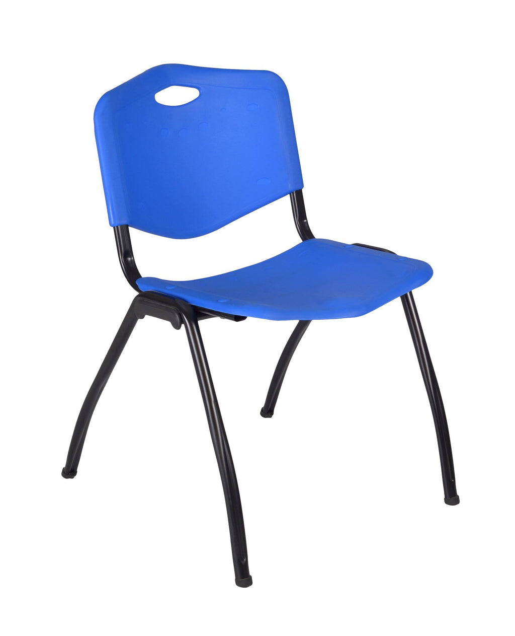 Grey Square Breakroom Table & 4 Blue Stack Chairs C647632