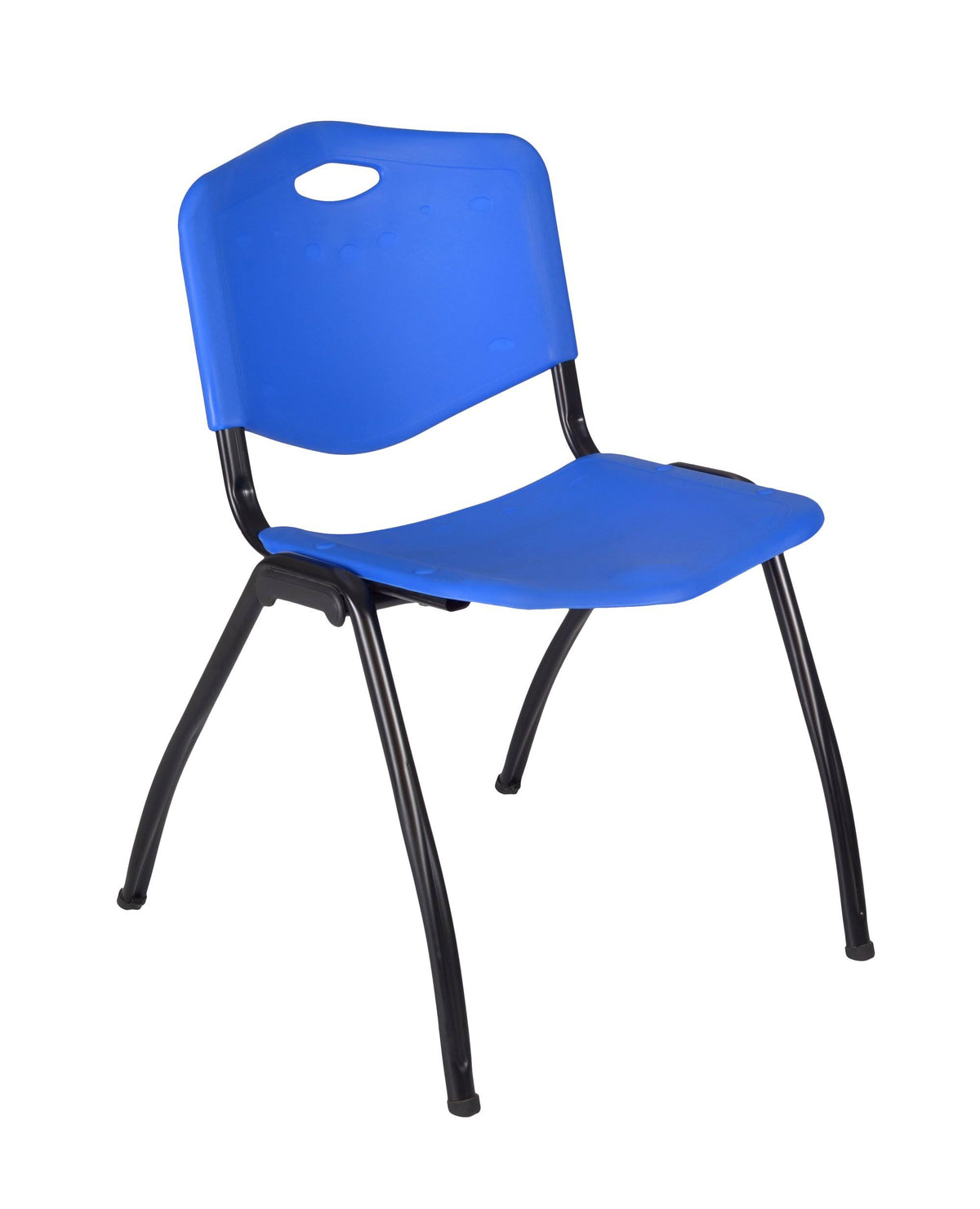 Grey Square Breakroom Table & 4 Blue Stack Chairs C647632
