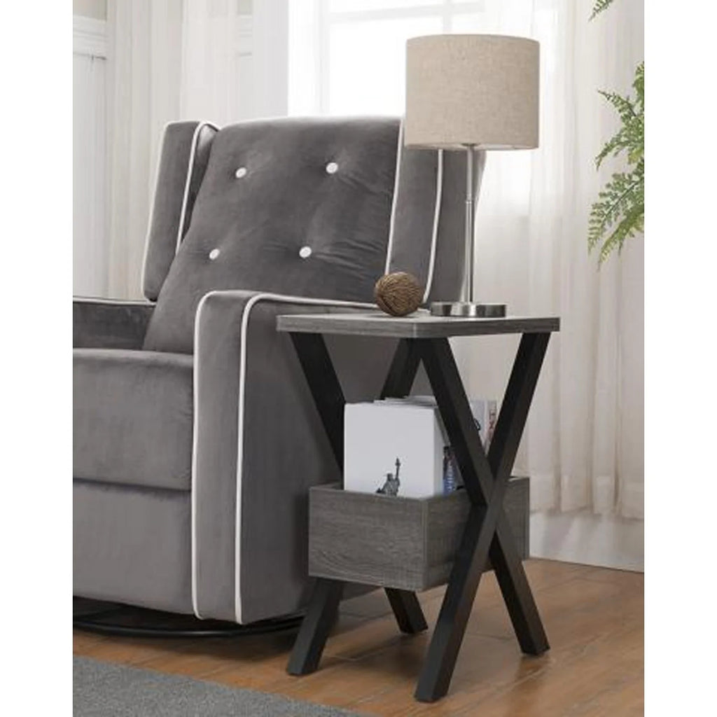 Contemporary Artistic End Table with Storage A963686
