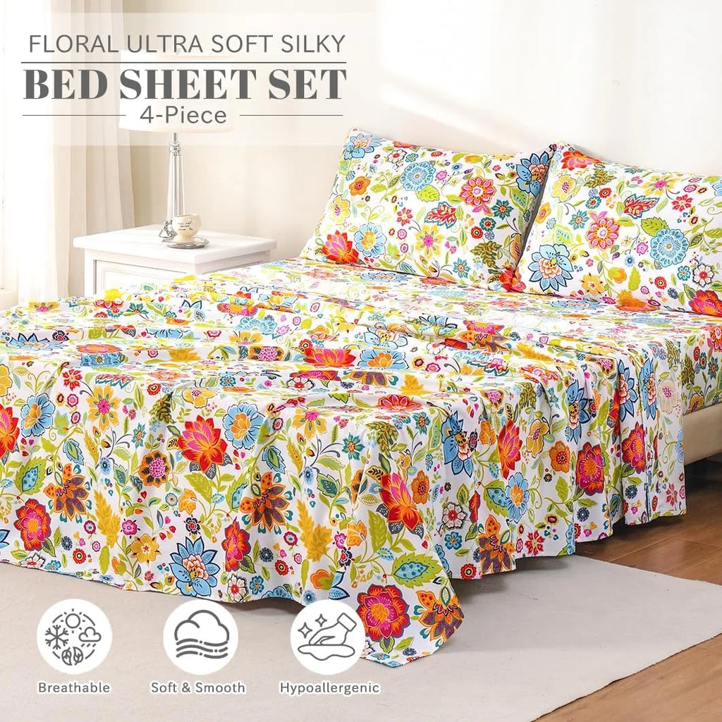 California King 4 Piece Microfiber Sheet Set with Deep Pocket T704