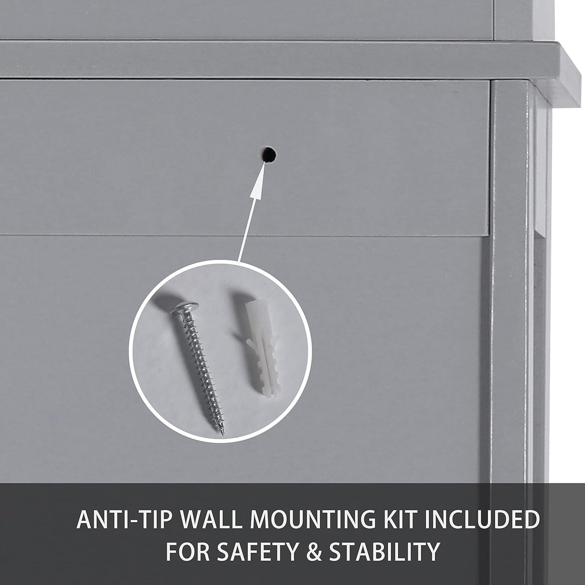 Grey Over The Toilet Storage Cabinet with Adjustable Shelf D39627