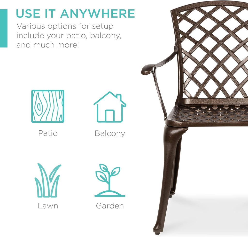 5-Piece Outdoor Cast Aluminum Dining Set with 4 Chairs Y453942