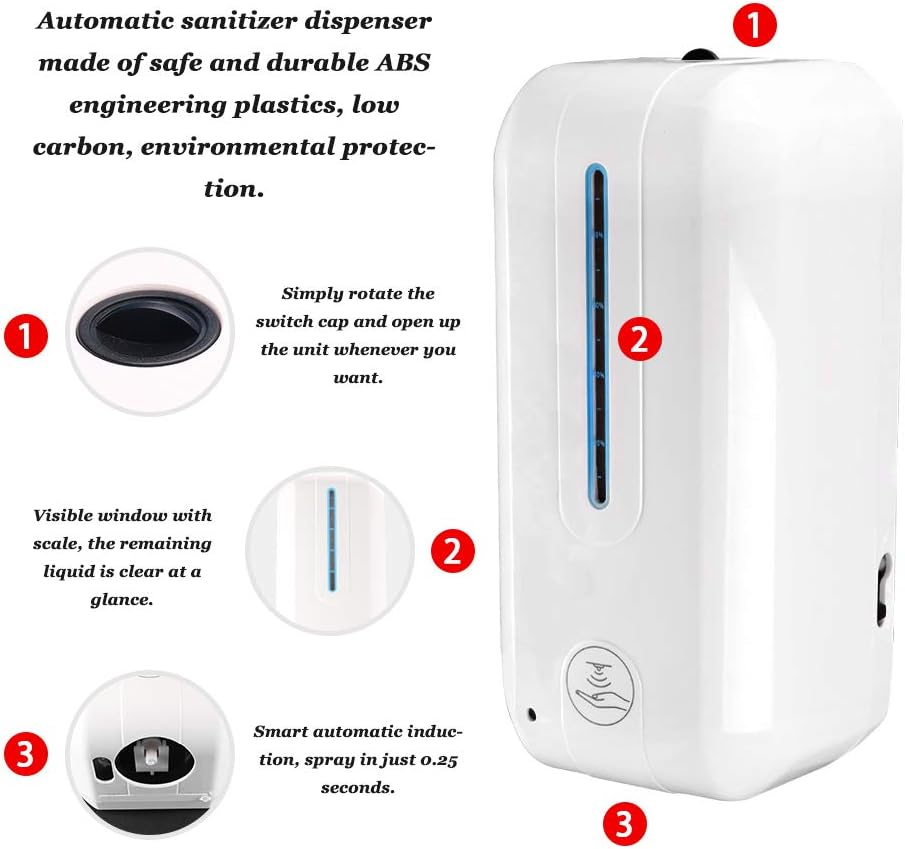 Touchless Automatic Hand Sanitizer Dispenser with Stand, 1500ml Refillable Inner Bottle E8139