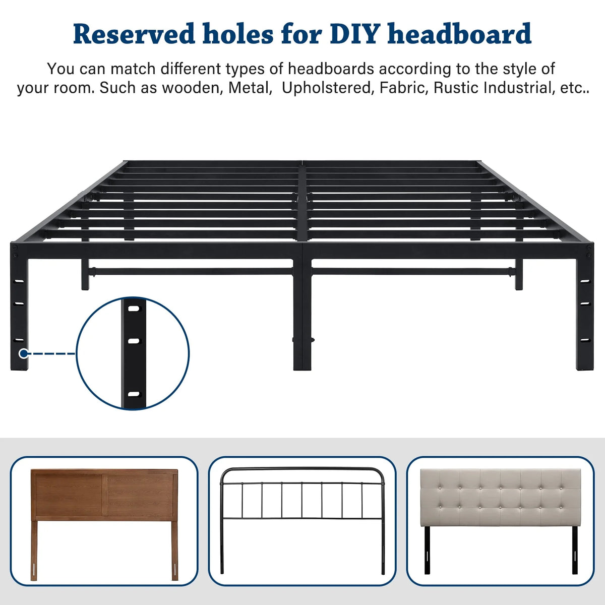 Full Size 18 inch Heavy Duty Metal Platform Bed Frame I5617