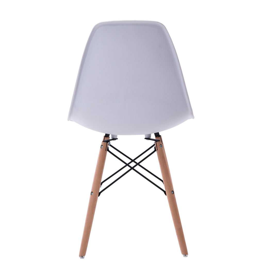 White Dining Chair Set of 2 Beech Wood Legs L490258