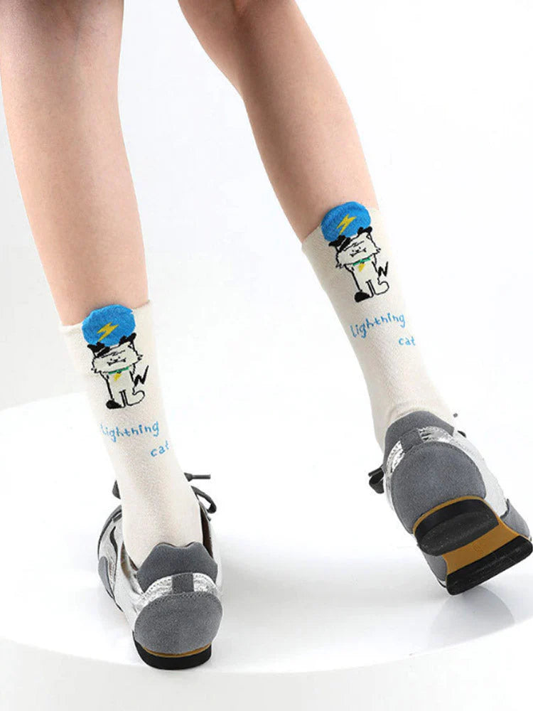 Cute Cartoon Kitty Mid-Calf Socks G820097