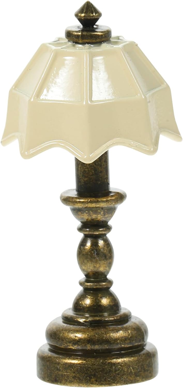White Metal Desk Lamp 3pcs Dollhouse Miniature B8765