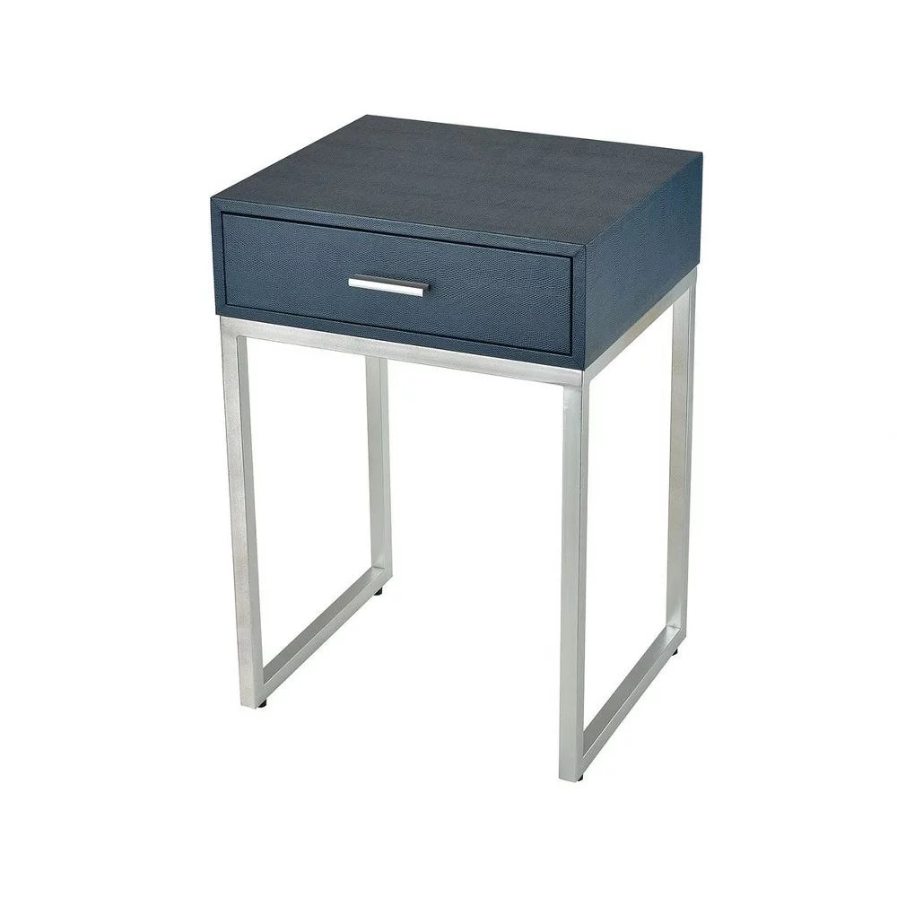 3-Drawer Faux Shagreen Desk in Grey and Brushed Gold Frame F852