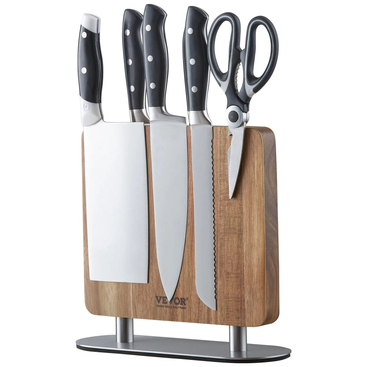 10 in Magnetic Acacia Wood Knife Block P30158