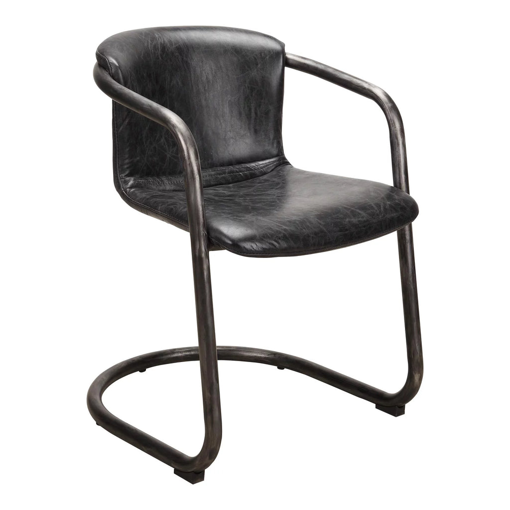 Onyx Black Leather Dining Chair Set Of Two N448
