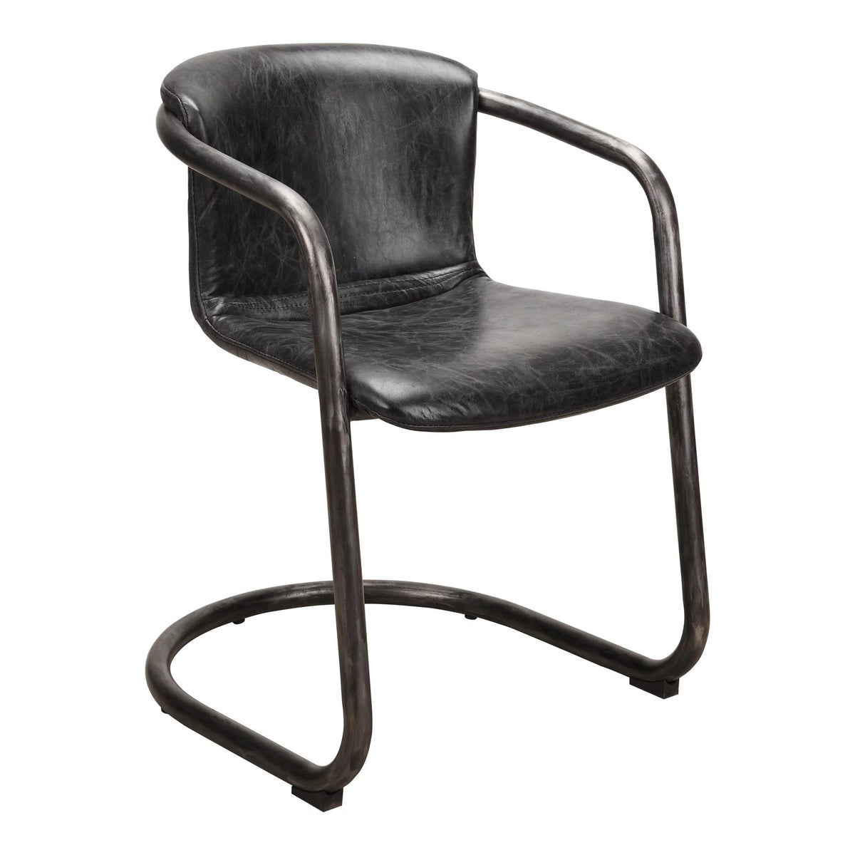 Onyx Black Leather Dining Chair Set Of Two N448