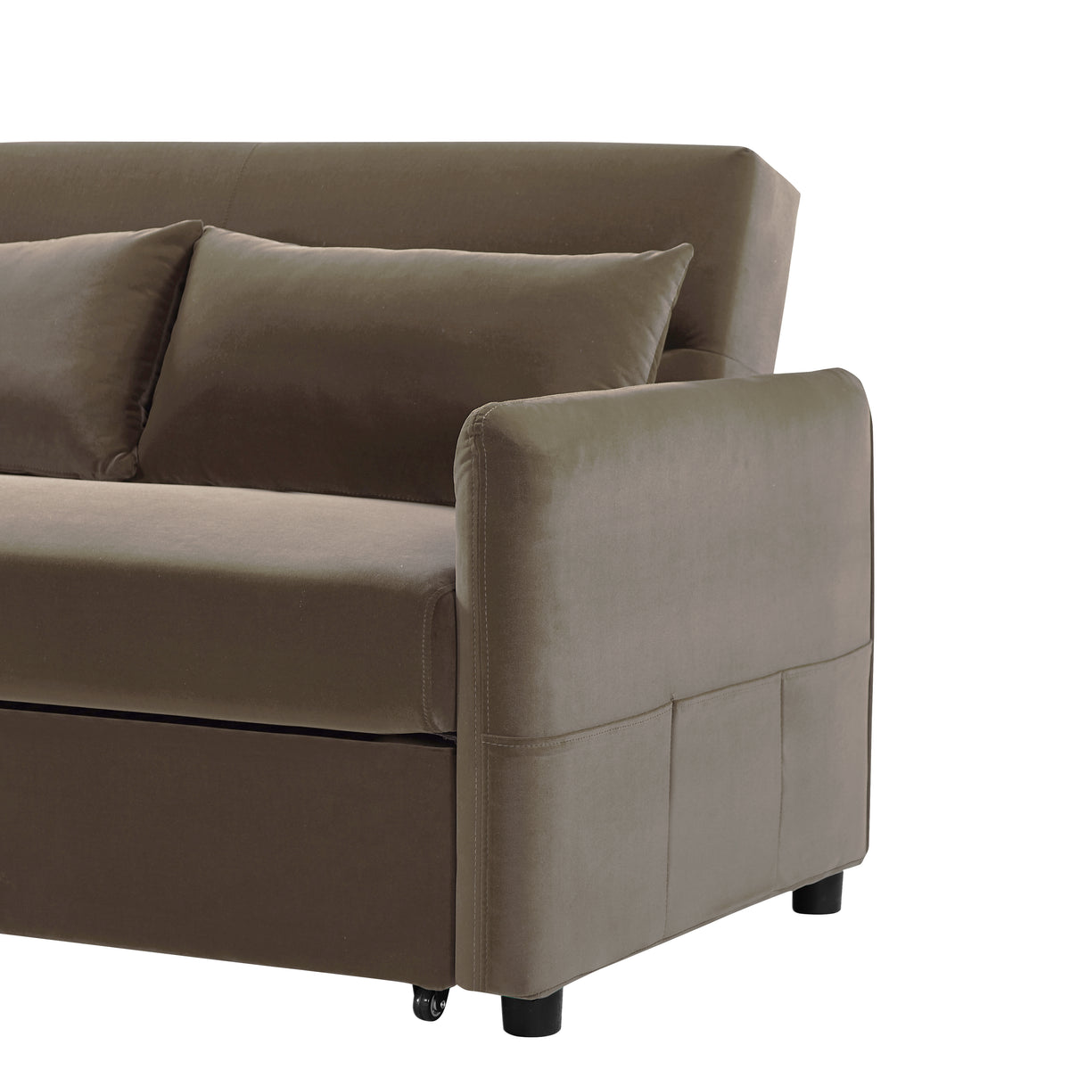 Convertible Velvet Loveseat Sofa O382337