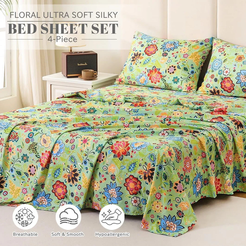 California King 4 Piece Microfiber Sheet Set with Deep Pocket T704