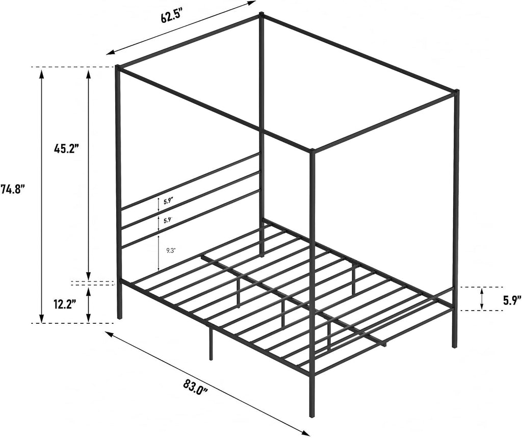 Queen Metal Canopy Bed Frame Z5390