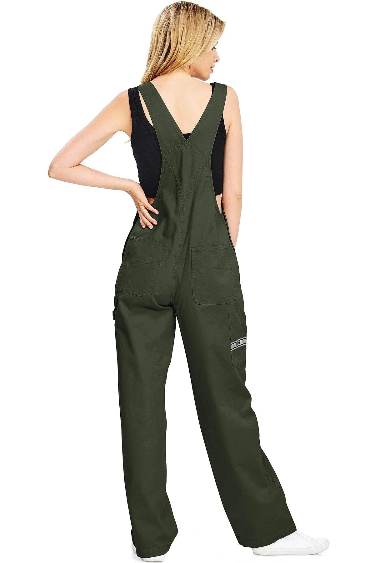 Baggy Straight Leg Twill Overalls M83415