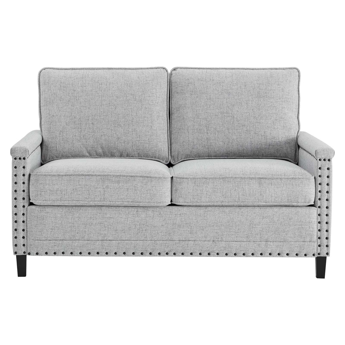 Light Gray Upholstered Fabric Loveseat H4518