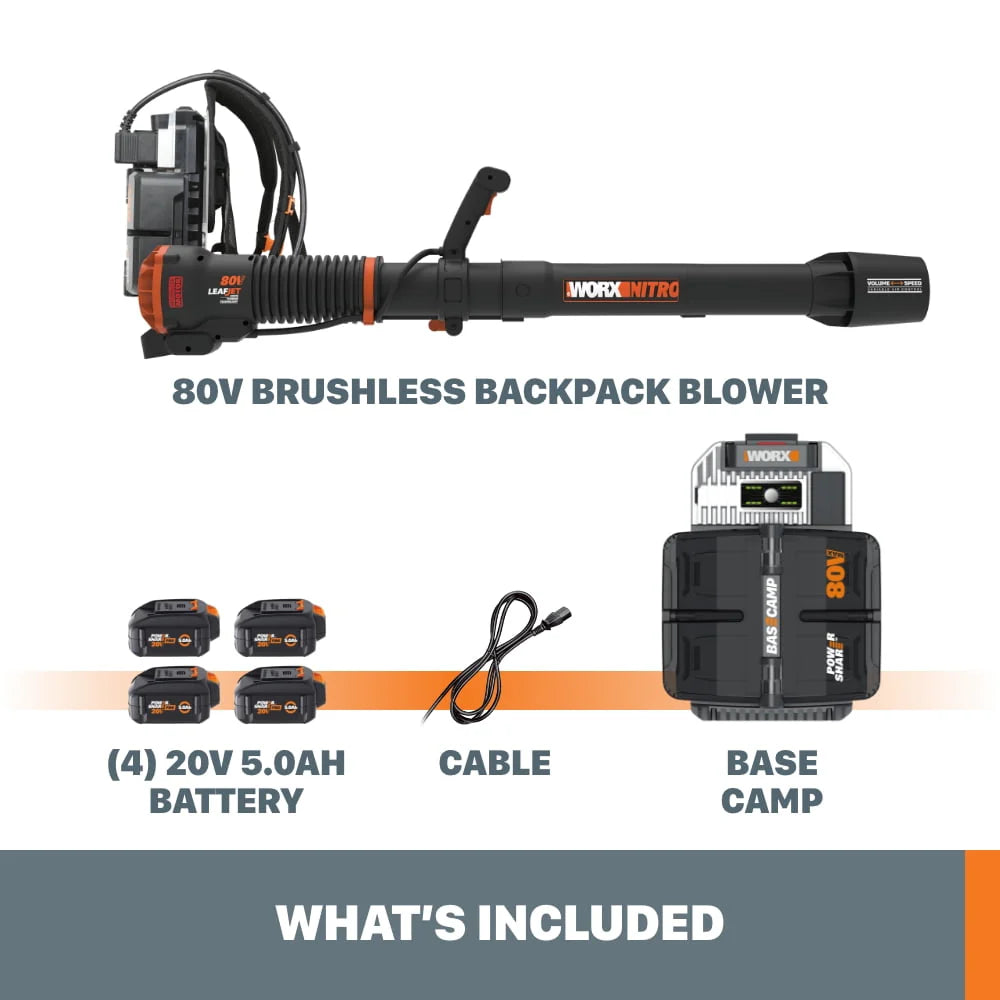 80V Brushless Cordless Backpack Leaf Blower G78713