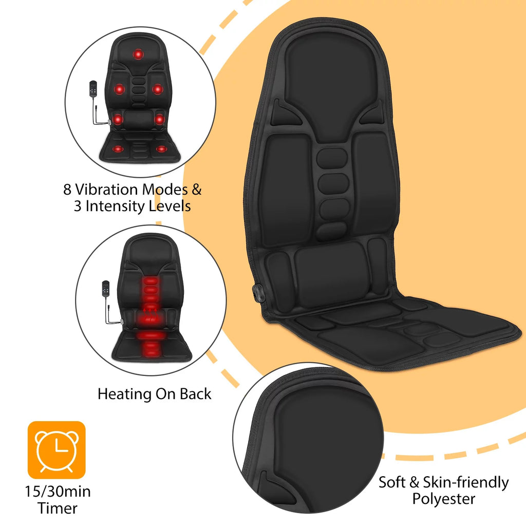 Black Heated Vibration Massage Seat Cushion L218221
