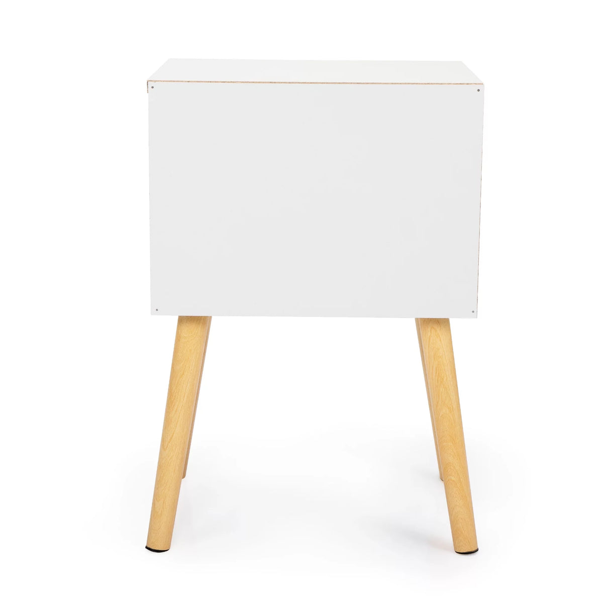 White Nightstands Set of 2 with Storage Drawer and Shelf E581051
